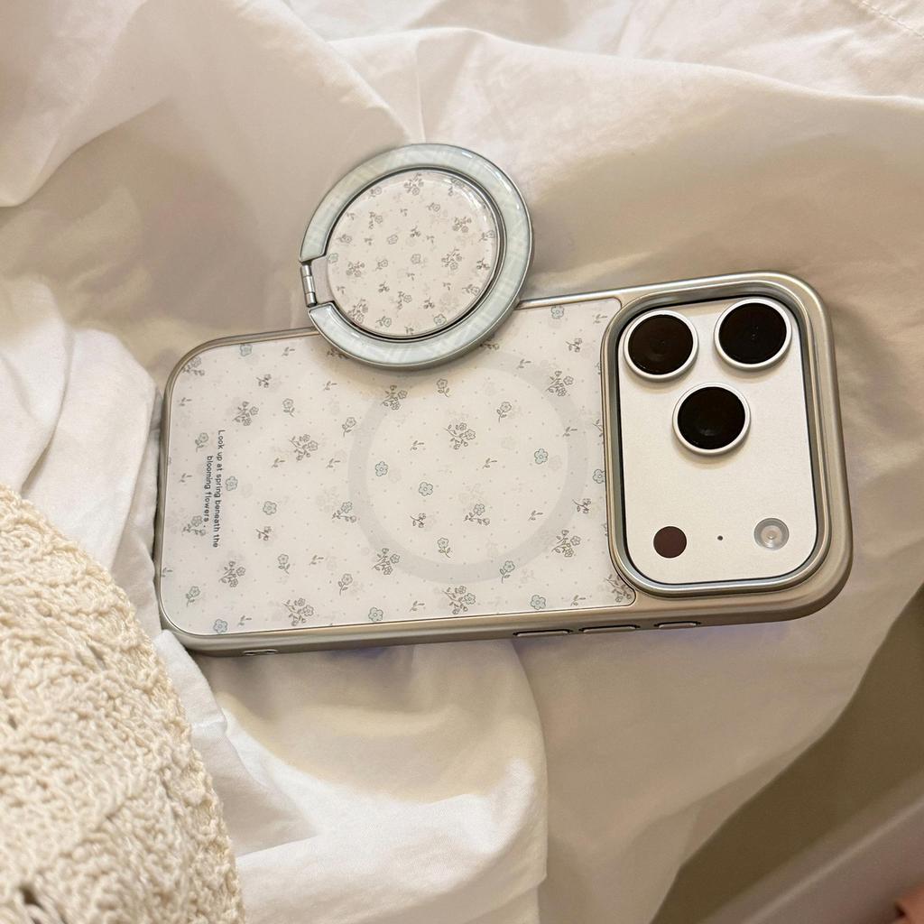 Fresh and delicate blue floral phone case for iPhone 16, iPhone 17, and iPhone 17 Pro Max