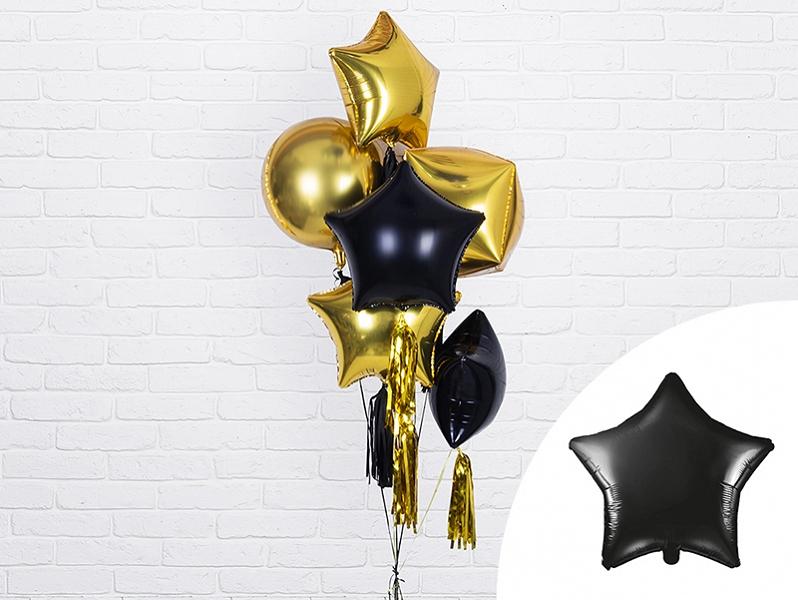 Star Foil Balloon, 48 , Black, 1 Piece