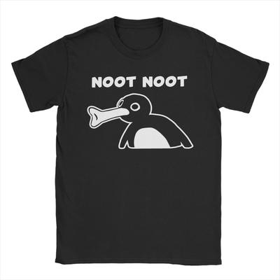 Noot Noot Pingu Meme Funny Cartoon Animal T-Shirt Men  Vintage 100% Cotton Tees Round Neck Short Sleeve T Shirts 6XL Clothes