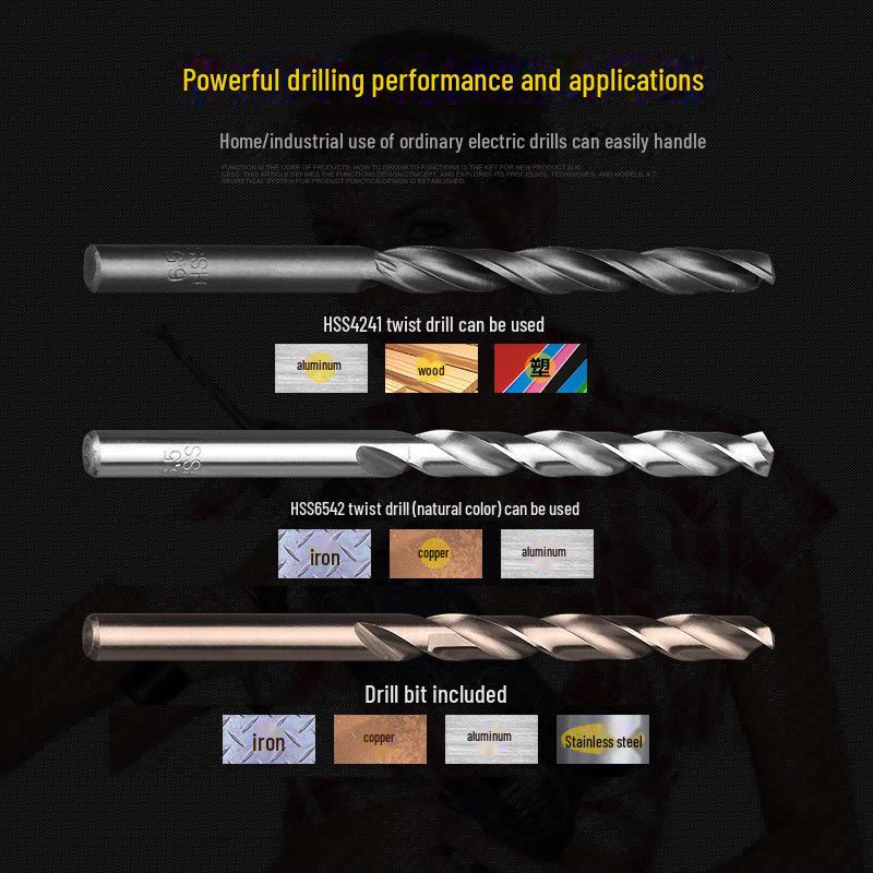 Huhao Cobalt Alloy Twist Drill Bit Set for Electric Hammer and Stainless Steel.