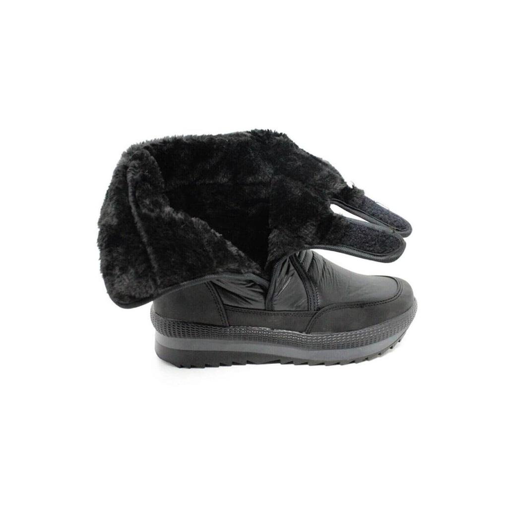 Lässige Damen – Herren Erwachsene Schneestiefel, Fell-Einlegesohle, Klettverschluss, rutschfeste Sohle