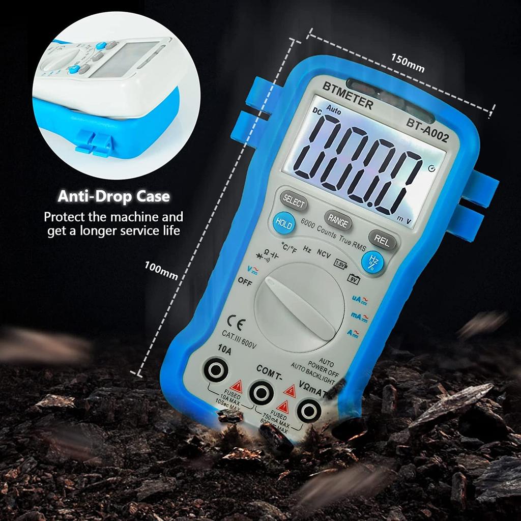 BTMETER Handheld Multimeter Digital Tester Range 6000 Bits Voltage Current Resistance Capacitance Frequency Japanese Instruction Manual Included