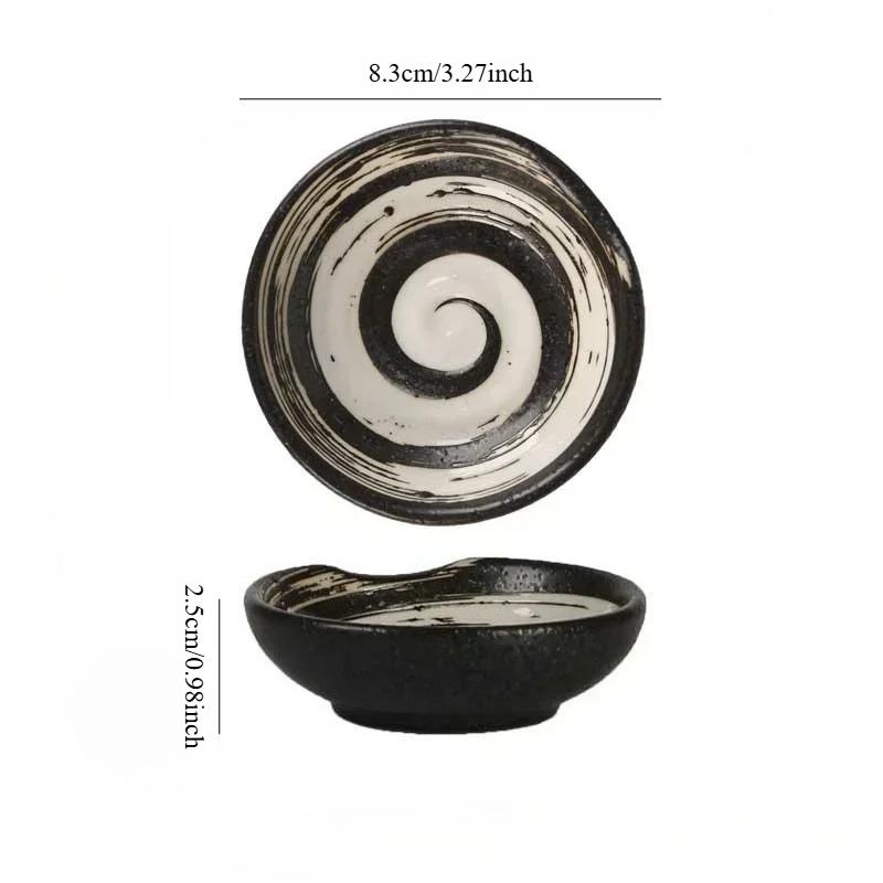 Japanese Seasoning Dish Creative Ceramic Soy Sauce Dish Dip Vinegar Plate 3-inch Round Small Plate Kitchen Supplies Tableware