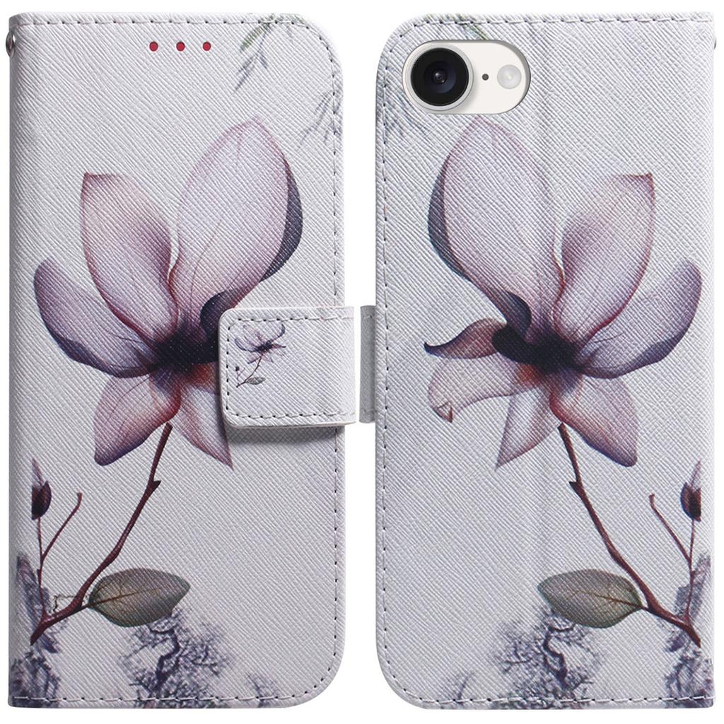 For iPhone 16e Wallet Phone Case Pattern Print Anti-Drop PU Leather Flip Cover