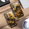 Golden Surging Waves For Samsung A 01 52S A04 A05S A10 A12 A13 22 23 24 36 42 M02 Note 10 20Ultra 8 9 Golden Glass Phone Case