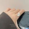 "Xiaoyuer" Qi Yu Surrounding Silver-White Fishtail Ring Light Luxury Temperament Pearl Love And Deep Space Fashion Ring