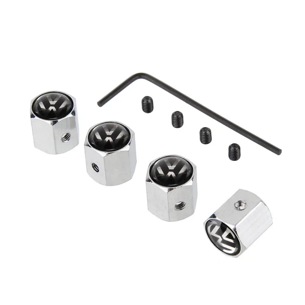 Für VW Neu 4 Stück Diebstahlschutz Auto Rad Reifen Ventilkappen Für Volkswagen Rline GTI Passat Santana Touareg Tiguan Bora Jetta Käfer Sc