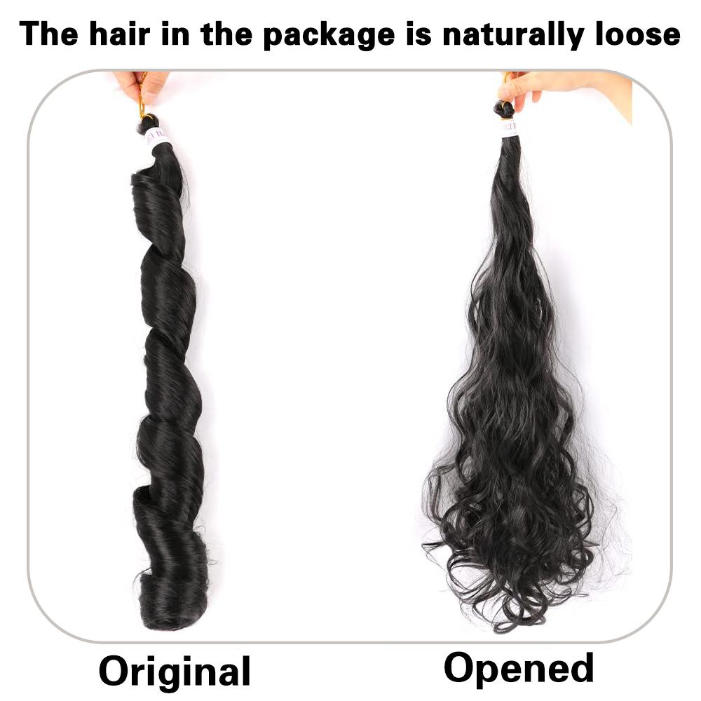 MISS WIG Synthetische Lange Lockige Box Braids Haarverlängerungen Natürlich Aussehende Lose Häkelperücke Für Frauen Cosplay Party Wear