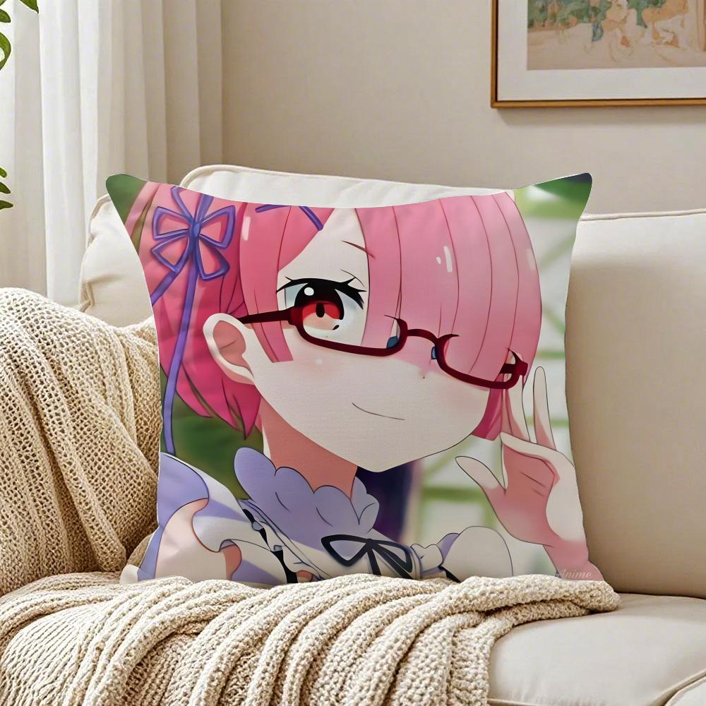 anime character loyal RRe ZZero Cushion Cover Pillowcase Antidustmite living Room Sofa Decor Cushion Room