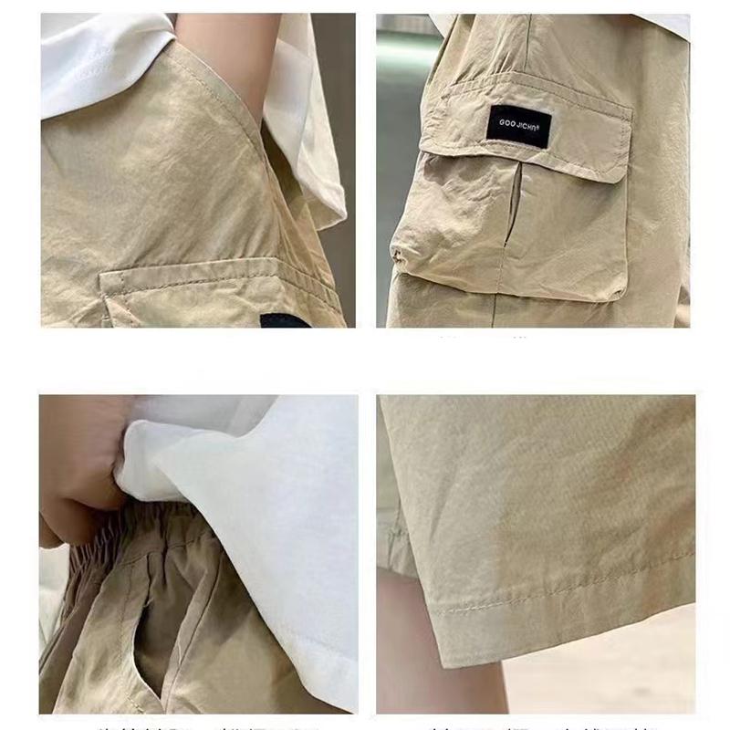 3-14 Years Fashion Summer Boys Shorts Cotton Big Pocket Half Trousers for Kids Children Outdoor Sport Pants