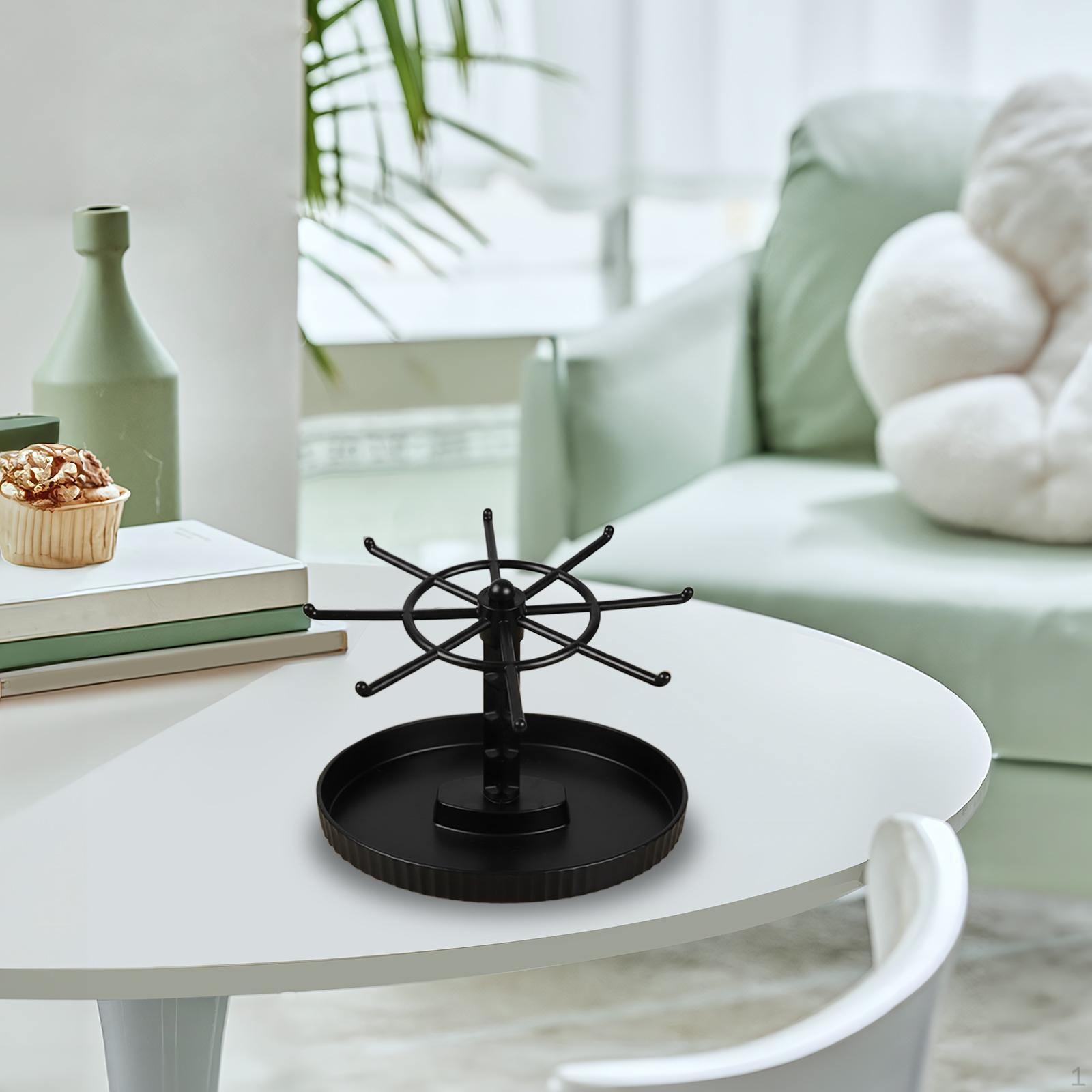 

Doll Display Stand Jewelry Organizer 360° Rotating Hanging Rack for Hairband Black 1 Tier