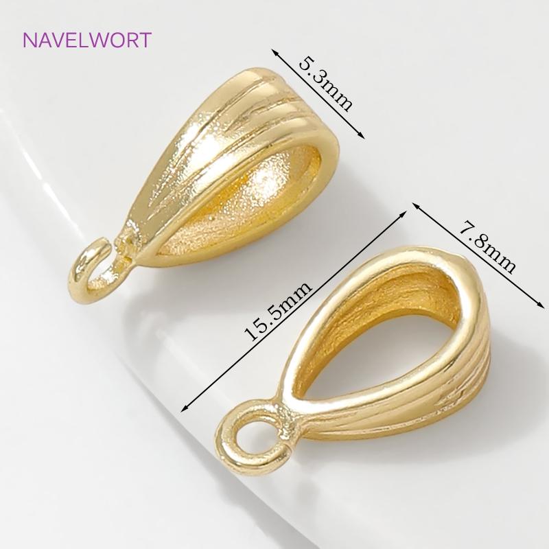 

18K Gold Plated Pendant Bail Connector Brass Pendants Bail Beads For Necklace Making Findings,Bailes For Jewelry,DIY Accessories 5 pieces