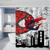 Marvel 1pc Printed Shower Curtain - Spider-Man Swinging Through the City, Durable, Perfect for Cozy Home Bathrooms & Guest Bat