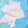 4Pcs Girls Ice Silk Boxer Briefs Seamless Soft Kids Underwear Cute Cartoon Breathable Comfort Flat Angle Shorts