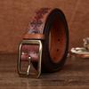 Belt Men's Copper Pin Buckle Thickened First Layer Cowhide Men's Genuine Leather Retro Engraved Export Belt Locomotive Men's Models