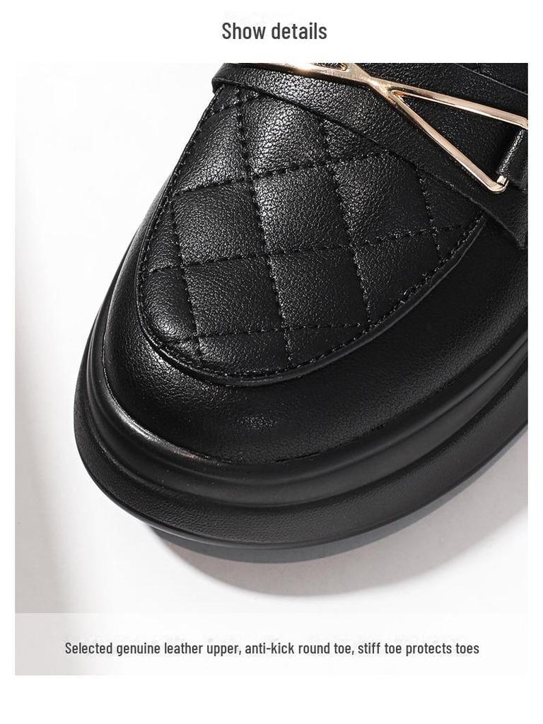 2023 Spring Collection: Women's Real Leather Heightening Mary Jane Loafers, Small Leather Shoes, Nurse Style YH812