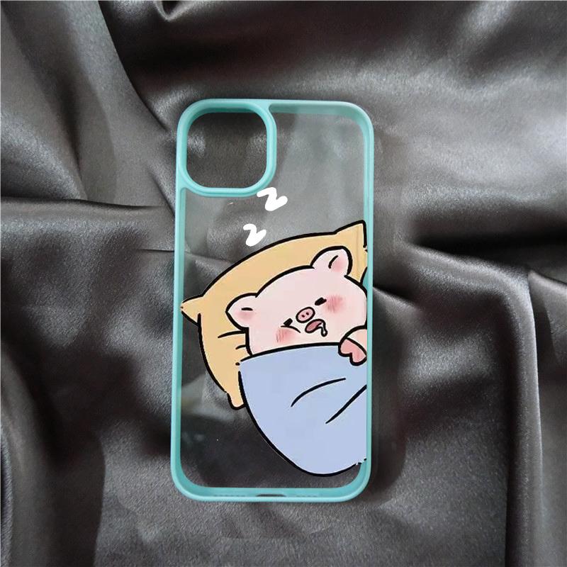 Cute Pink Pig Cartoon Couple Phone Case for IPhone 16 14 15 11 13 12 Pro Max Mini for IPhone X XS XR 7 8 Plus SE Clear Covers
