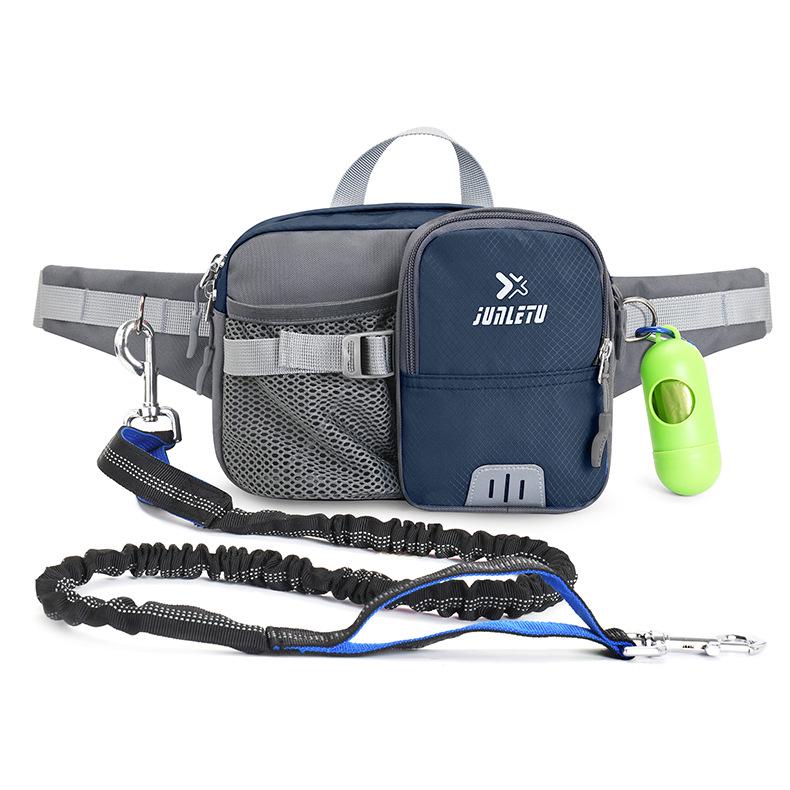 

Reflective Elastic Dog Leash with Anti-Shock Chain and Waist Pack for Medium & Large Dogs