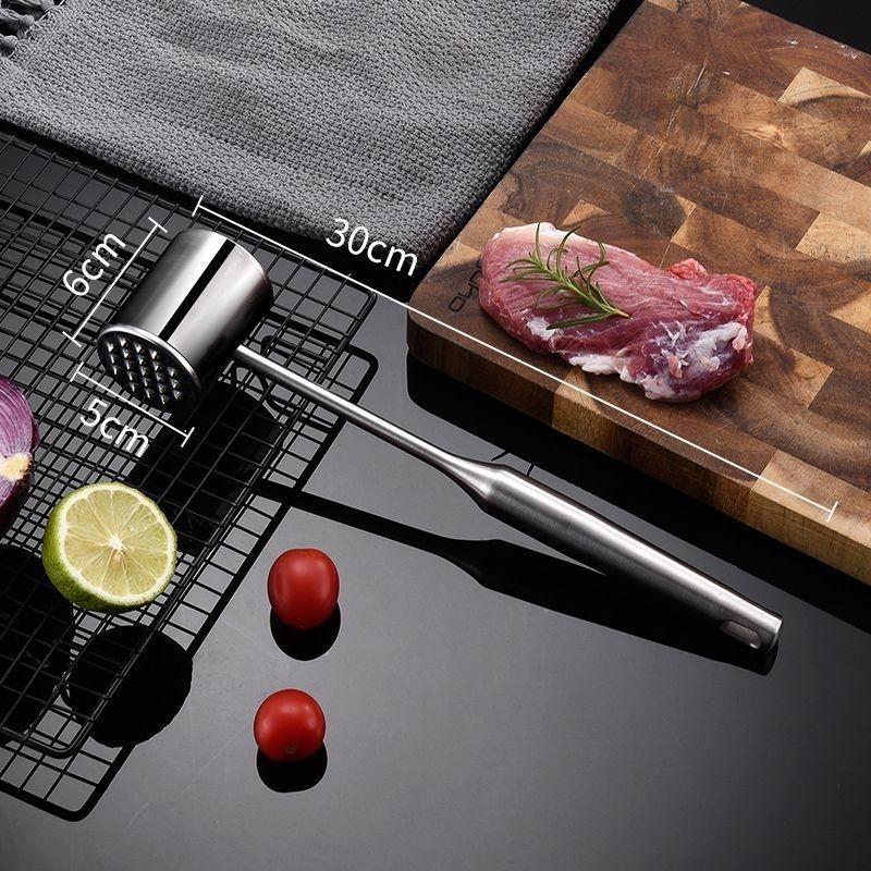 304 Edelstahl Fleischhammer Lockerer Fleischzartmacher Haushalt Steak Schweinefleisch Hähnchenbrust Fleischlockerungshammer Kochwerkzeuge
