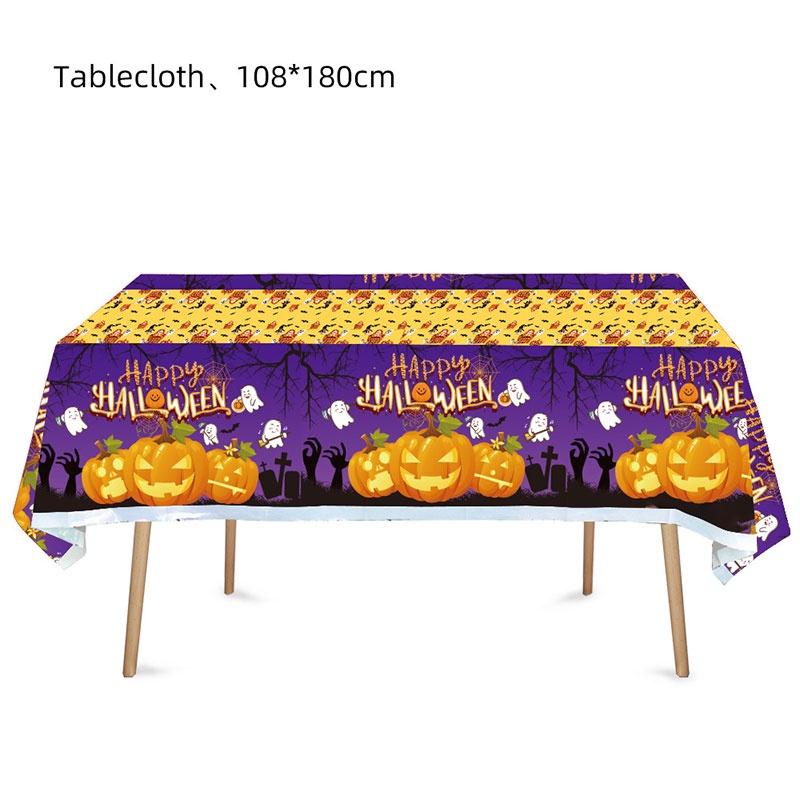 

Theme Cute Halloween Party Supplies Tableware Set Plates Cups Tablecloth Napkins Tablecloth