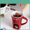 Chocolade Fondue Keramische Mok Kaas Fondue Bekers Met Vorken Persoonlijke Chocolade Smeltbeker Voor Kaas Boter Snacks Theelicht Kaars Mini Sudderen