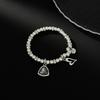 New Irregular Beads Bracelets for Women Fashion Elegant Charm Black Heart Pendant Bracelet Wedding Party Jewelry Gift