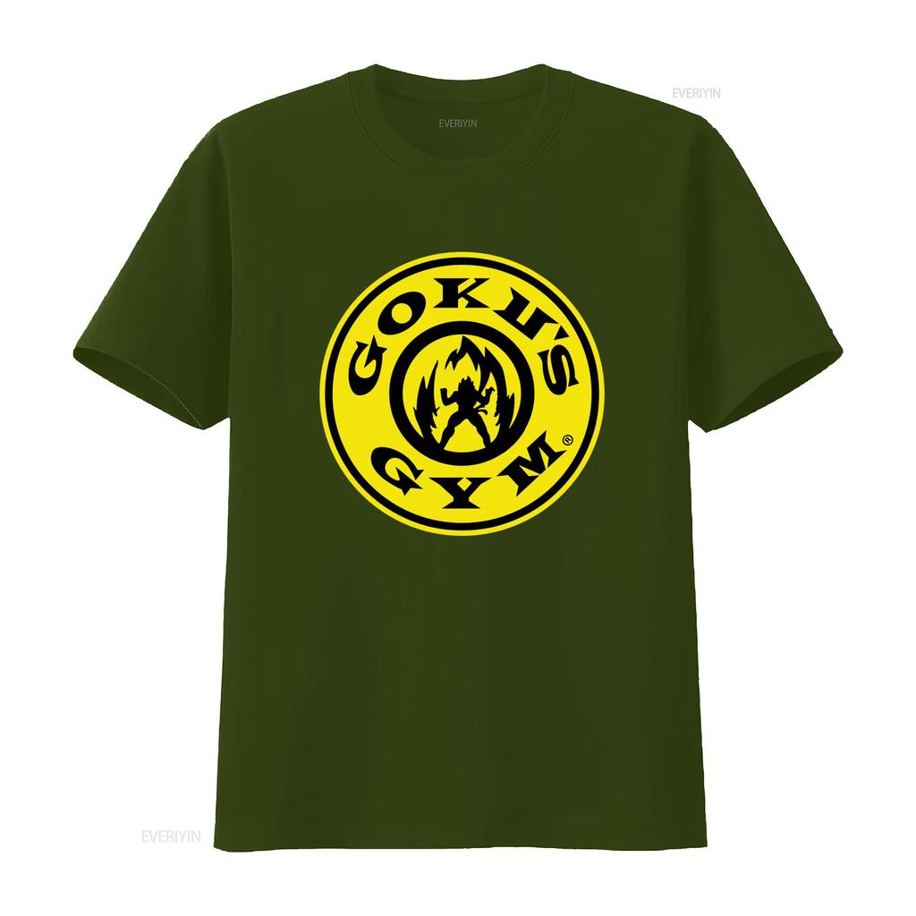 Gokus Gym Golds Inspires Workout T Shirt for Men Blue Size Large A2 Vintage Washed Versatile Fashion Graphic