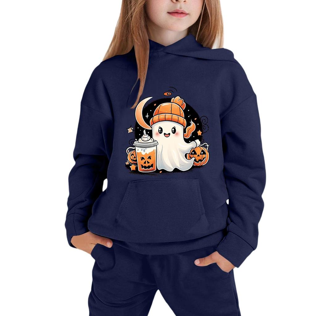 Kids Hoodie with Halloween Print - Long Sleeve Pullover Sweatshirt for Boys and Girls