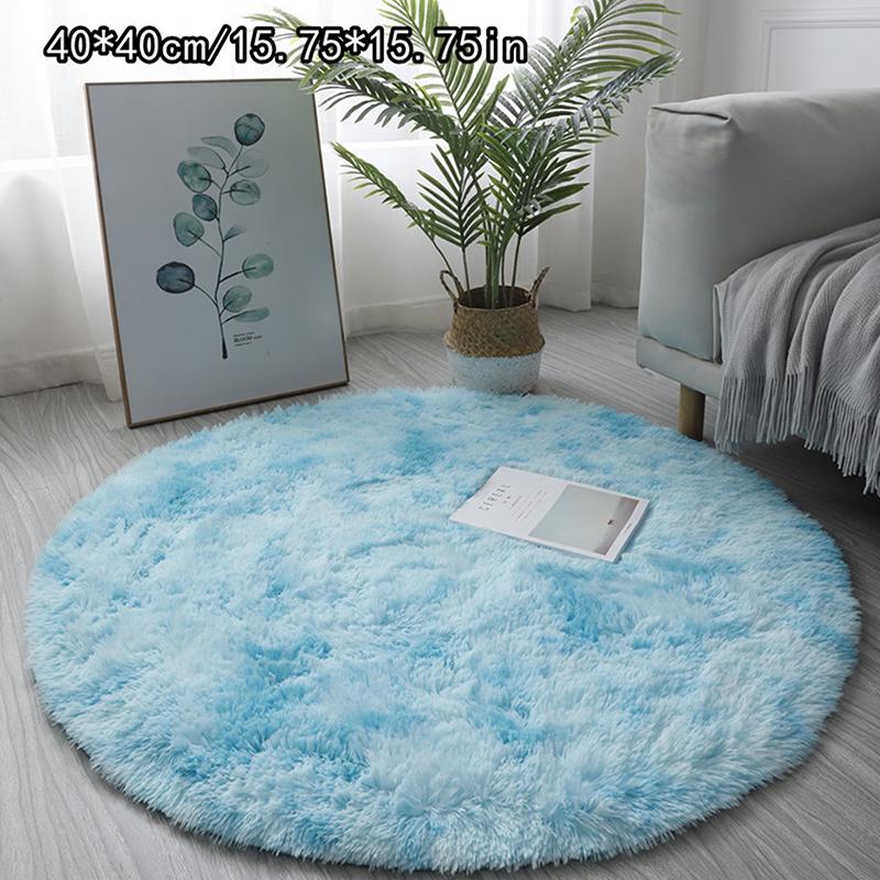 Luxury Round Soft Faux Sheepskin Fur Area Rugs Washable Wool Bedside Carpet