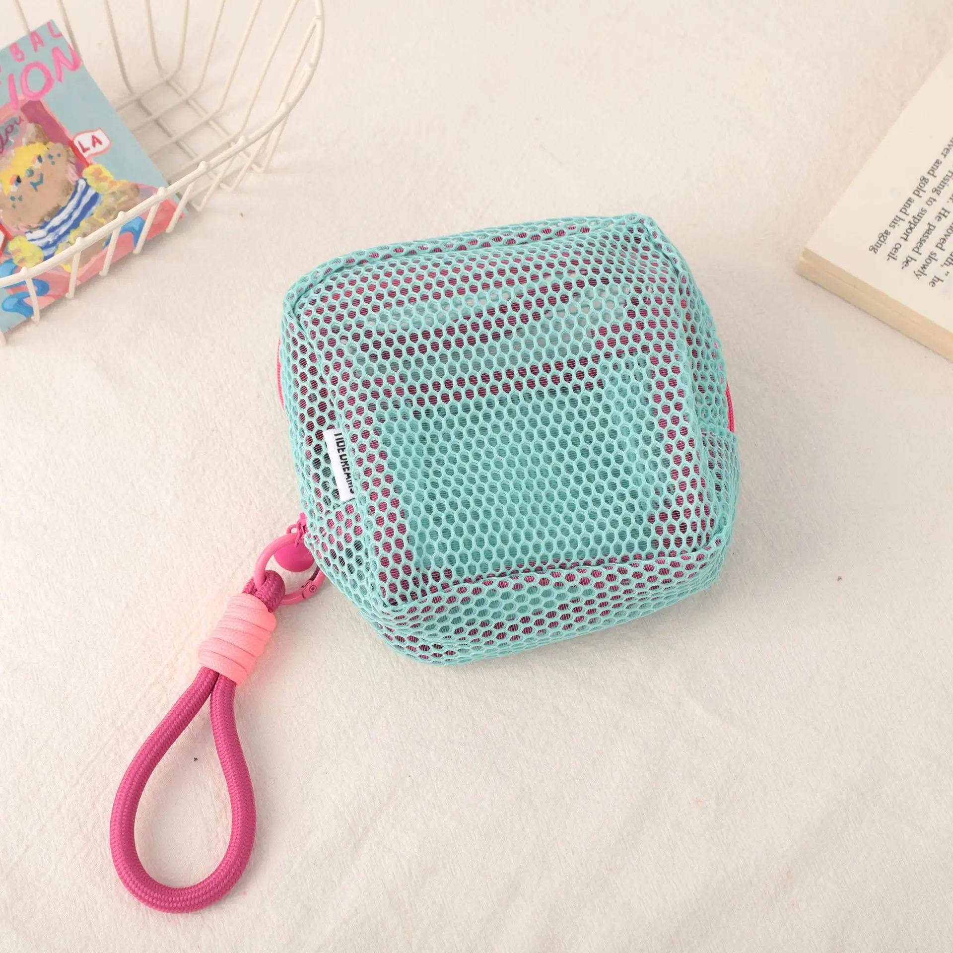 

1PC 15cm/5.91inch Portable Square Cosmetic Storage Bag with Zipper, Multi-purpose Sundries Storage Bag,Stylish Lightweight Mesh 1PC зелёный
