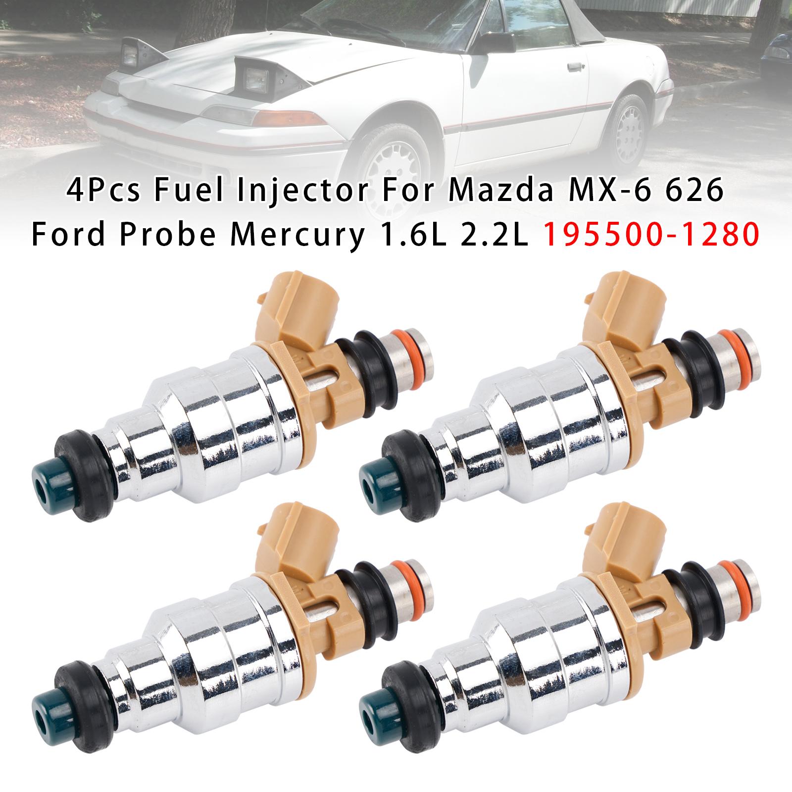 4Pcs Fuel Injector For Mazda MX-6 626 Ford Probe Mercury 1.6L 2.2L 195500-1280
