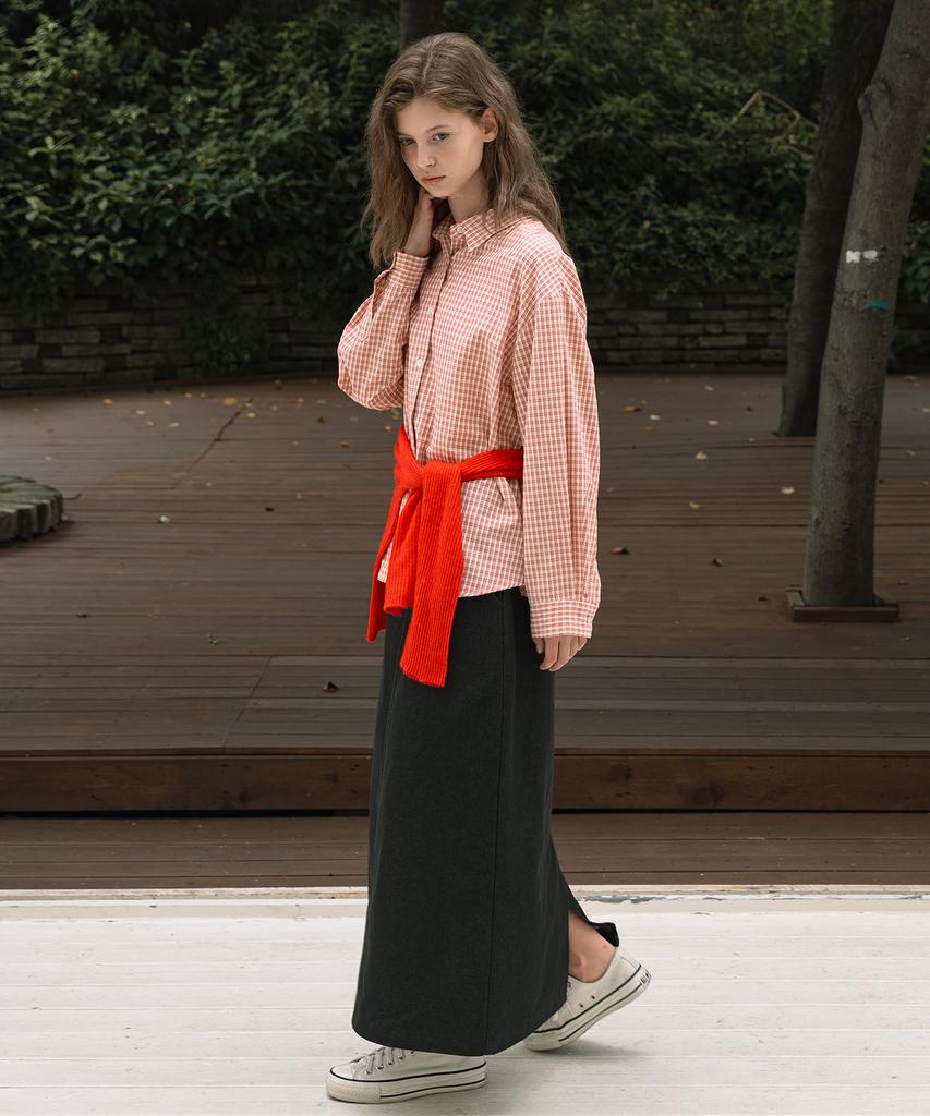 Laminez Straight Maxi Skirt - Black Denim