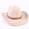 Beliebter europäischer und amerikanischer klassischer Wildleder Western Cowboyhut für Herren und Damen, großer Schirm, bestickt, Outdoor-Sonnenhut