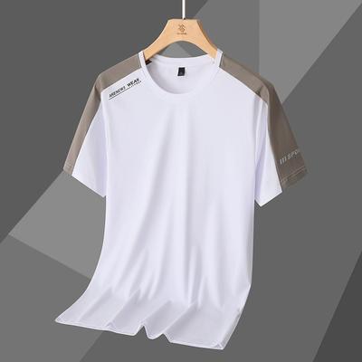 Oblečenie z ľadového hodvábu na vonkajšie aktivity, rýchloschnúce, tričká s krátkym rukávom, letné nadrozmerné športové a voľnočasové oblečenie na beh a fitness