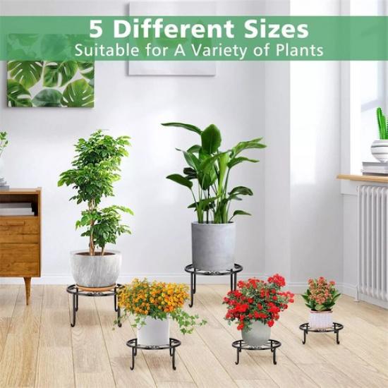 5 Pack Metal Plant Stand Heavy Duty Flower Pot Stands For Outdoor Indoor Plants
