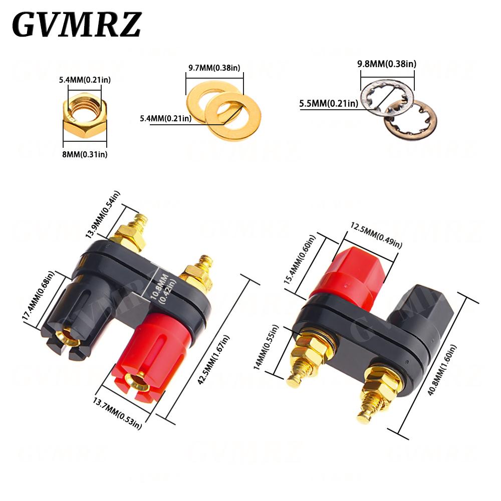 1PCS Banana plugs Couple Terminals Red Black Connector Amplifier Terminal Binding Post Banana Speaker Plug Jack