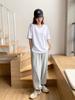 Women's Plus Size White V-Neck Loose Fit Cotton T-Shirt, Short Sleeve, Hong Kong Chic Style.