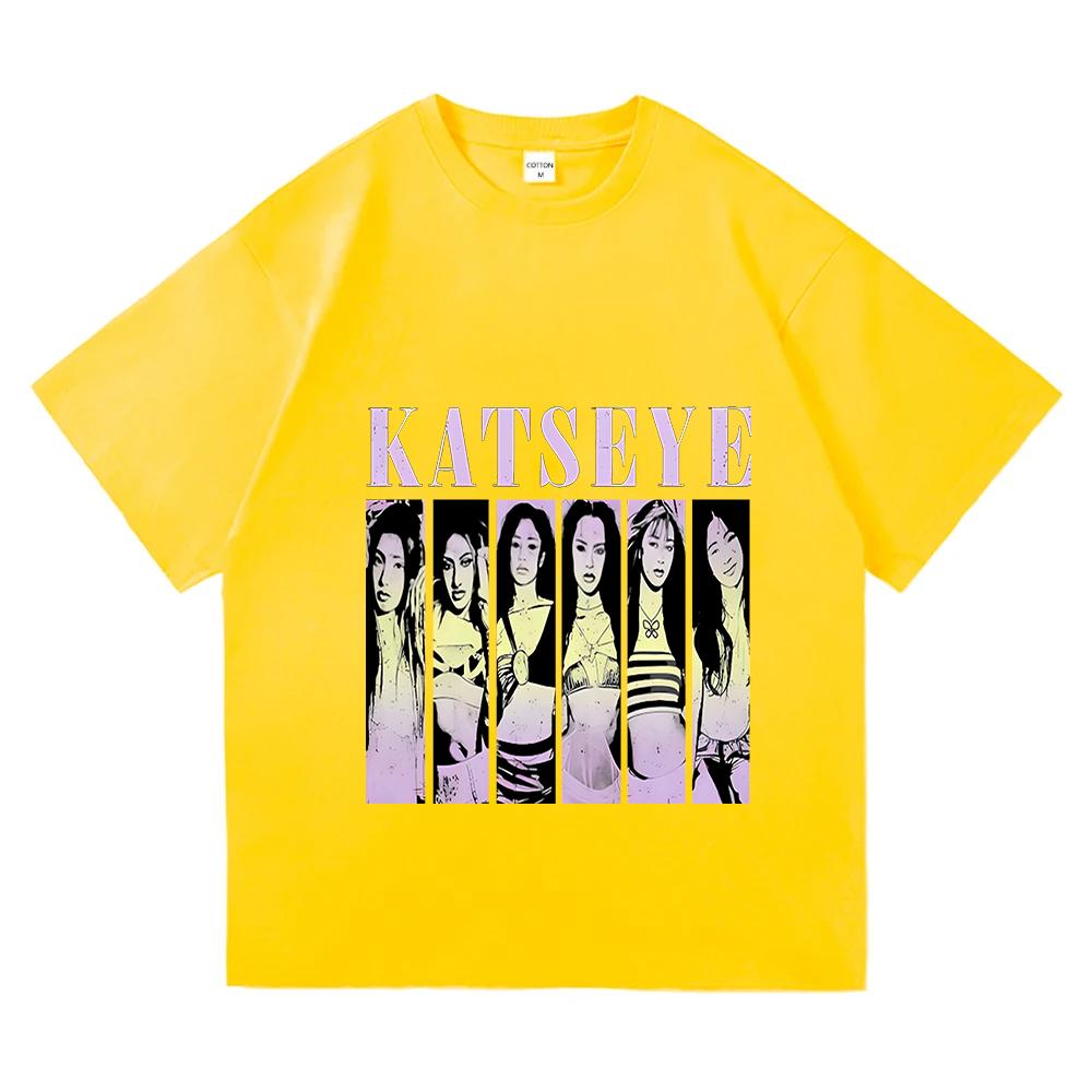 Girls Band KATSEYE EST 2026 T-shirt Cotton Short Sleeve Fashion Female Tshirts Korean Style Women Men Clothing O-neck Unisex TEe