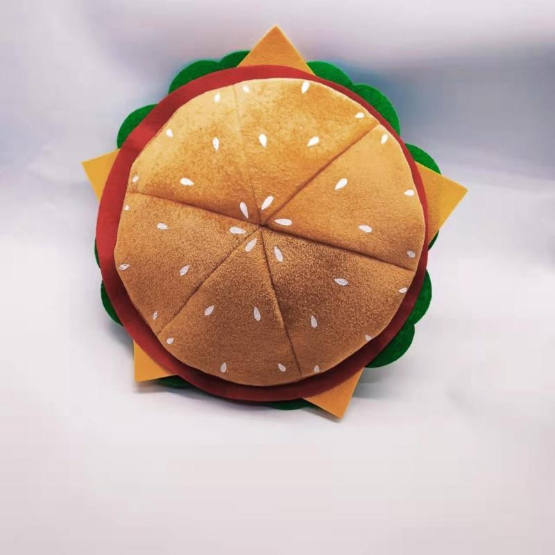 Novelty Carnival Hamburger Hat Christmas Thanksgiving Decoration Fast Food Hat Adult Carnival Hat Party Festive Cap