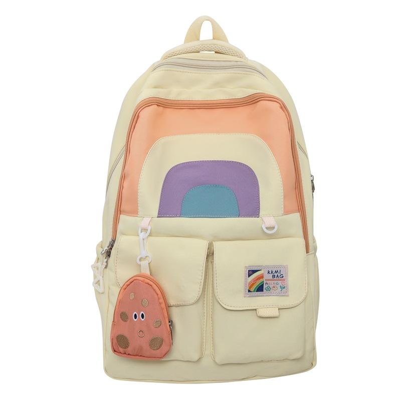 

2025 new cute little fresh backpack schoolbag female Korean version casual primary school students junior high school backpack single package жёлтый