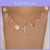 Collier Pendentif Croix Cœur Pour Femmes Bijoux Romantiques Alliage de Zinc Pendentif Géométrique Été