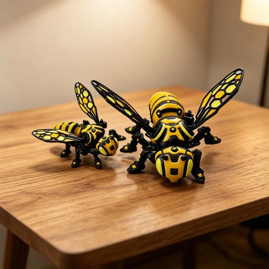 Cyberpunk Bee 3d Printed Ring Crafted From Smooth 8.5 Cm 1 Pc