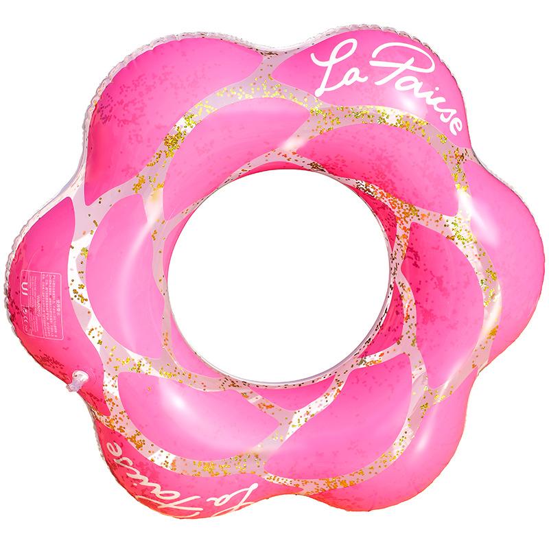 

Ring Swimming Childrens Inflatable Pvc Sequin Flower Petal Pattern Water Toy розовый