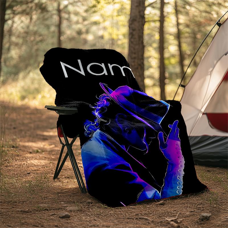 Personalisierte Decke mit individuellem Namen - Michael Jackson Druckdesign, Decke für Sofa, Bett, Reisen, Camping - Weich und Warm, Tolles Geschenk