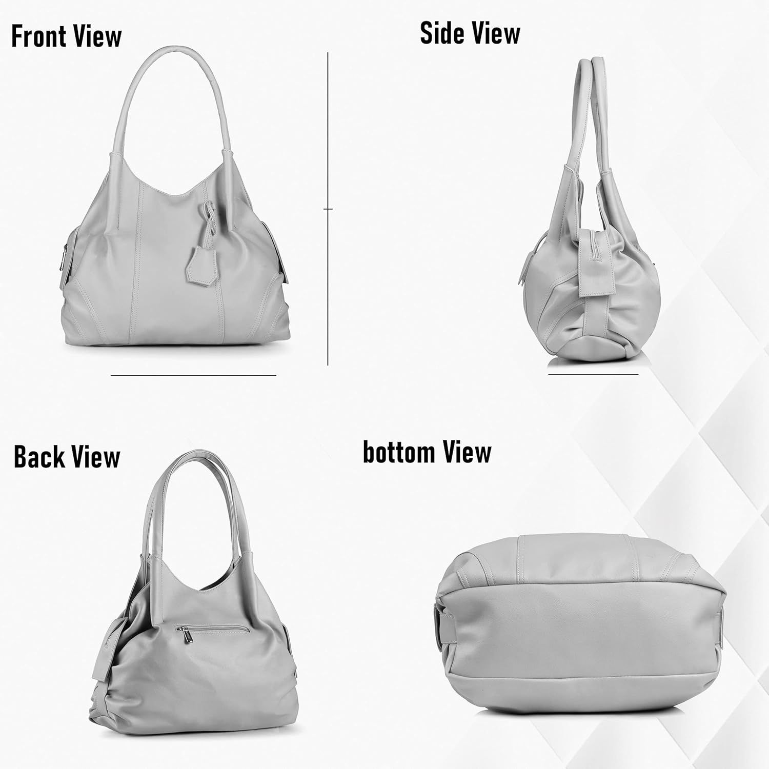 Женская сумка из искусственной кожи (большой) 12 x 17 x 6 in серый — фото 10