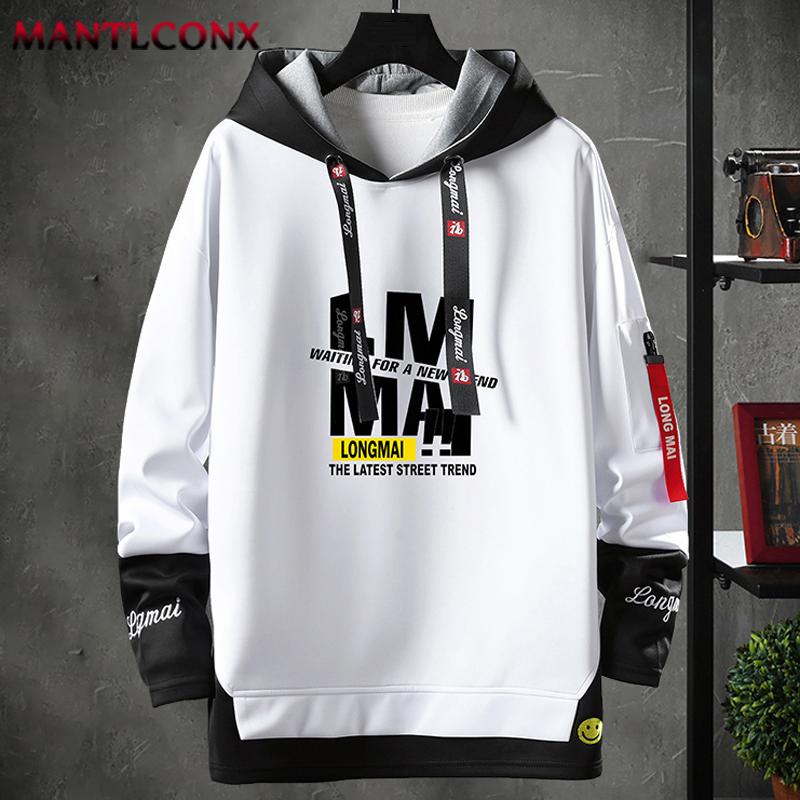 Модный молодежный трендовый свитшот с капюшоном для мужчин Харадзюку Хип-хоп толстовки мужские уличная одежда с рукавом 34 пуловеры рубашка с капюшоном мужская XL 1959₽
