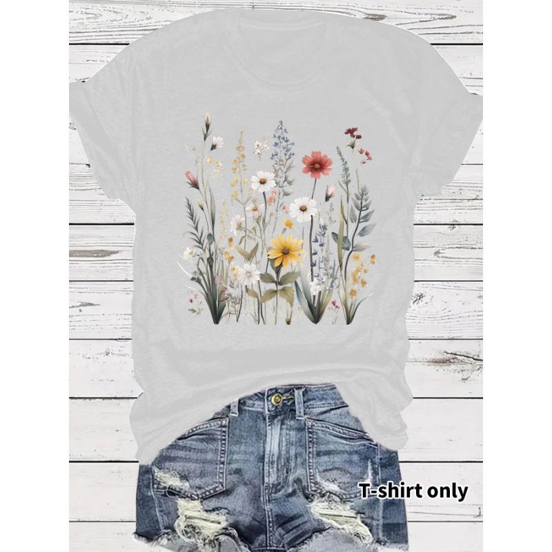 New Fashionable Short-sleeved Printed Pattern Summer T-shirt Top