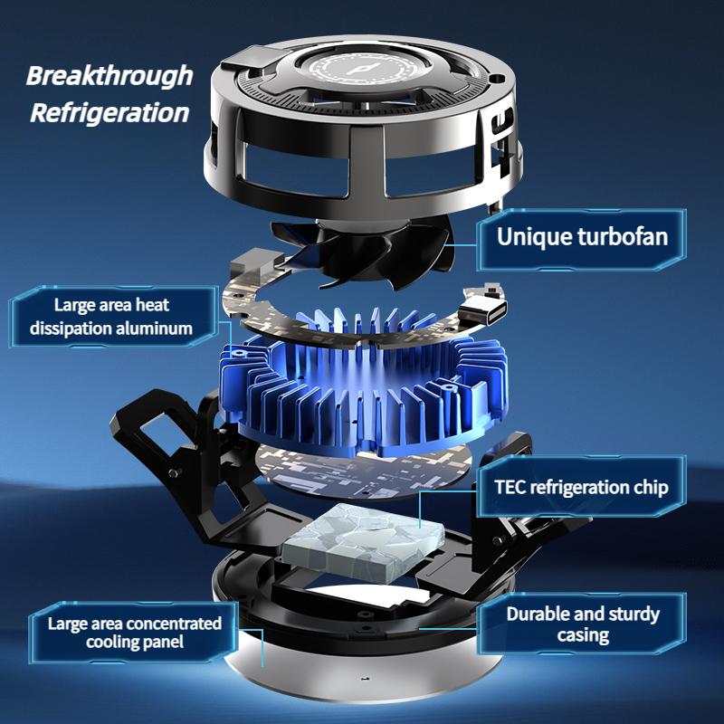 Magnetischer Handykühler Halbleiterkühlung Digitalanzeige E-Sport Live-Streaming Kühlung Tablet Rückseitenclip Kühler