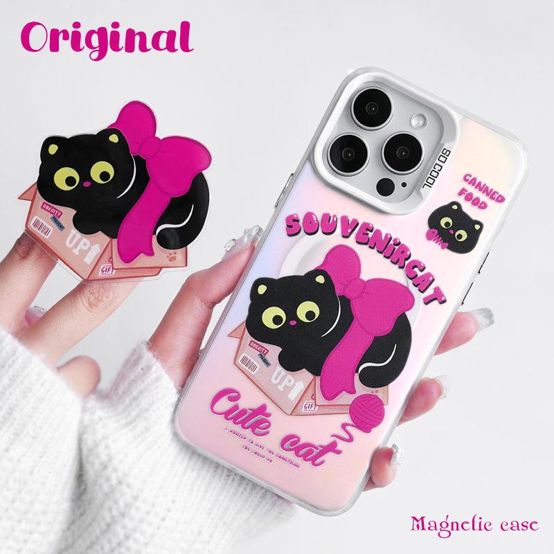 Magnetyczne matowe laserowe etui Zhitai na iPhone 16Pro/14, Huawei Mate60 ze wspornikiem