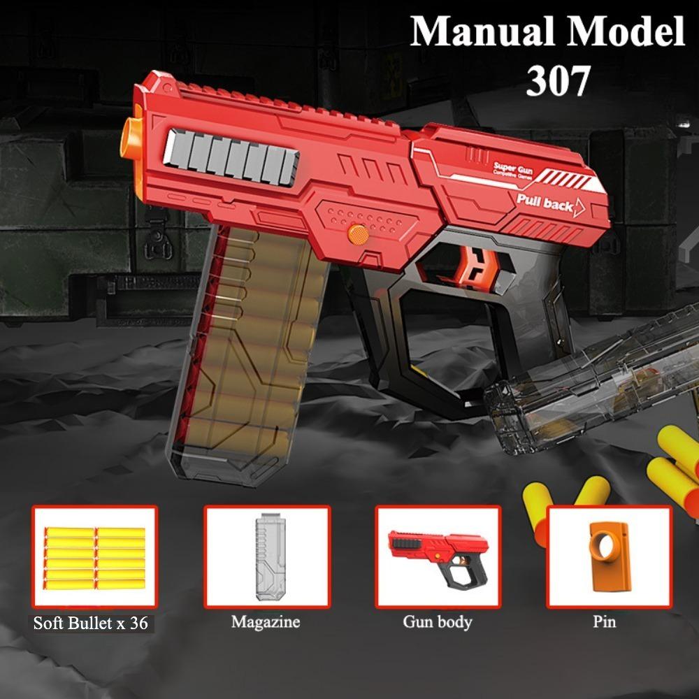 Пистолет с мягкими пулями Игрушечный пистолет Автоматический-Ручной Спортивная игра Игры на стрельбу на открытом воздухе Образовательная игрушка для детей Мальчиков Взрослых